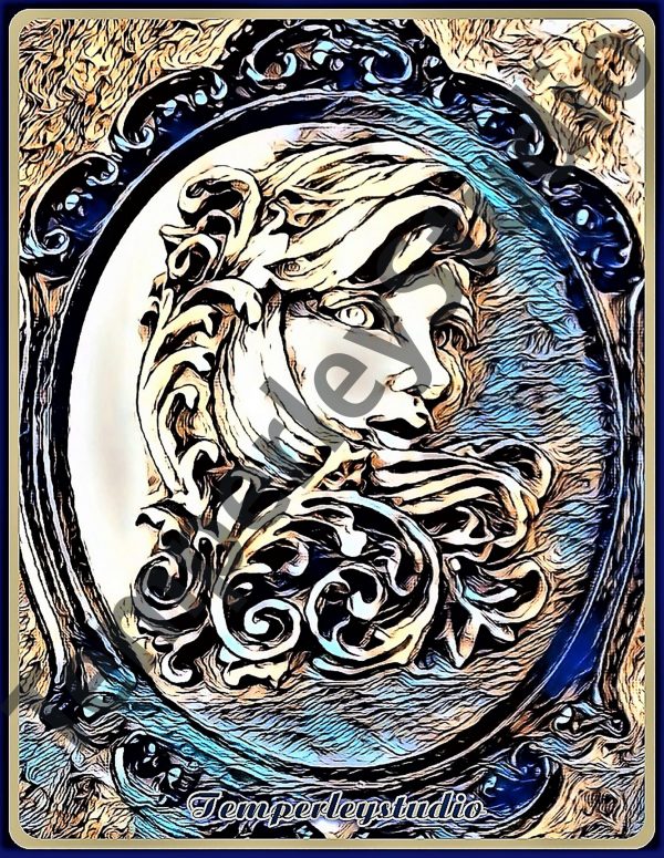 Steampunk lady cameo rustic look
