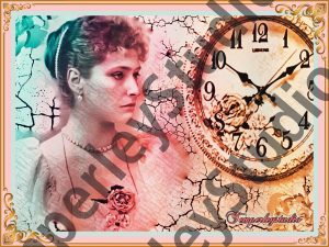 Victorian lolita gradient girl and clock