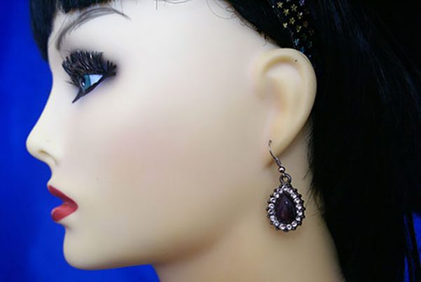 Purple jewel Lolita drop earrings