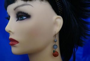 Halloween 3D pumpkin and bead earrings