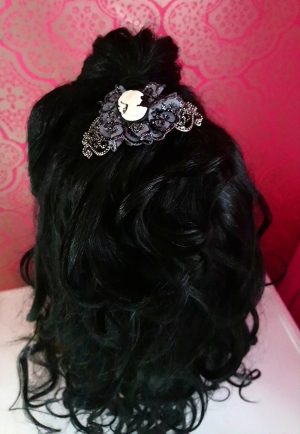 Victorian Lolita cameo and lace hair clip