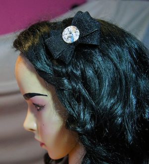 Alice in Wonderland lolita black bow hair clip