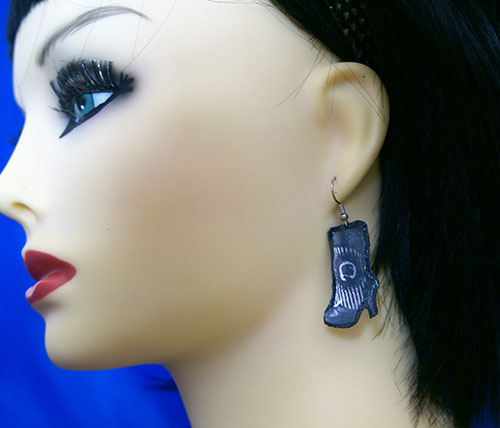 Gothic burlesque boot earrings