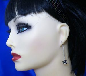 Lolita jewel dice and chain earrings