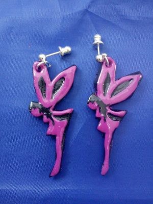 Pink 3D Lolita fairy earrings
