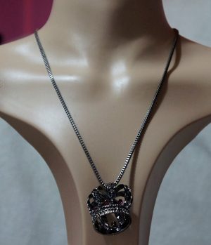 Gothic Lolita crown pendant necklace