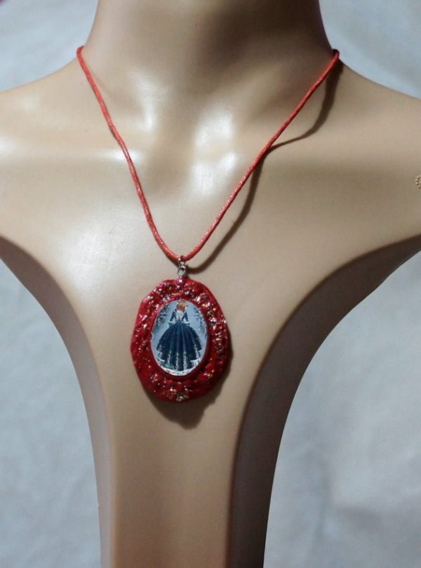 Gothic Lolita girl cameo necklace