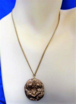 Mary and baby Jesus cameo necklace