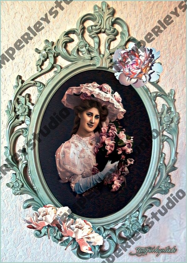 Victorian lady shabby frame pose