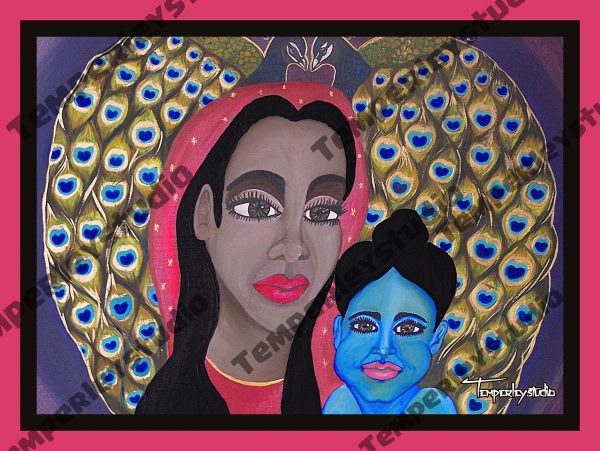 Krishna and Yasoda (mother and child) artwork print