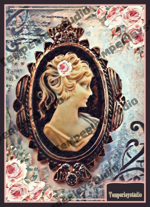 Shabby lady cameo in rose look