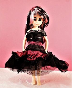 Gothic Burlesque black and red prom style dress
