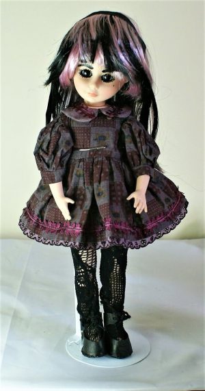 Black and red Gothic Lolita flower check dress