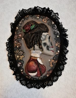 Gothic Steampunk 'Lady" cameo wall plaque