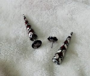 Gothic Lolita 3D skull and rose fake gauge spike earrings