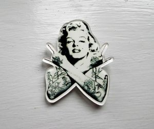 Gothic punk Marilyn Monroe brooch