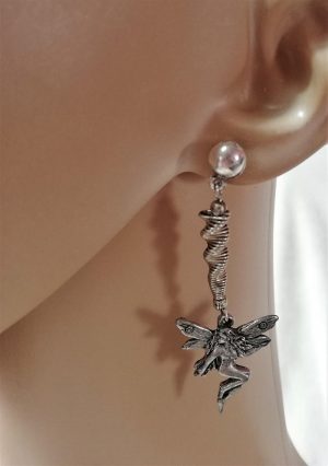 Fantasy nouveau fairy and swirl earrings